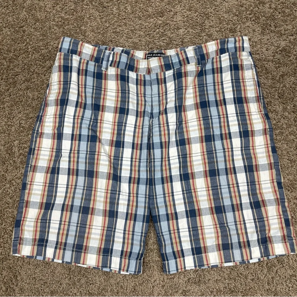 Polo Jeans Ralph Lauren size 12 women’s plaid Bermuda shorts golf preppy classic